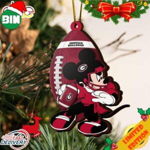 NCAA Georgia Bulldogs Mickey Mouse Christmas Ornament 2023 Christmas Tree Decorations