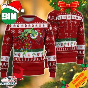 NCAA Indiana Hoosiers Grinch Christmas Ugly Sweater For Men And Women