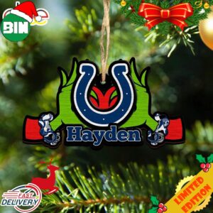 NCAA Indianapolis Colts Grinch Christmas Ornament Personalized Your Name 2023 Christmas Tree Decorations