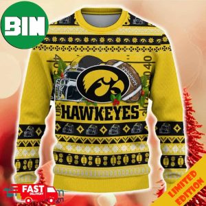 NCAA Iowa Hawkeyes Christmas Ugly Sweater Custom Number And Name