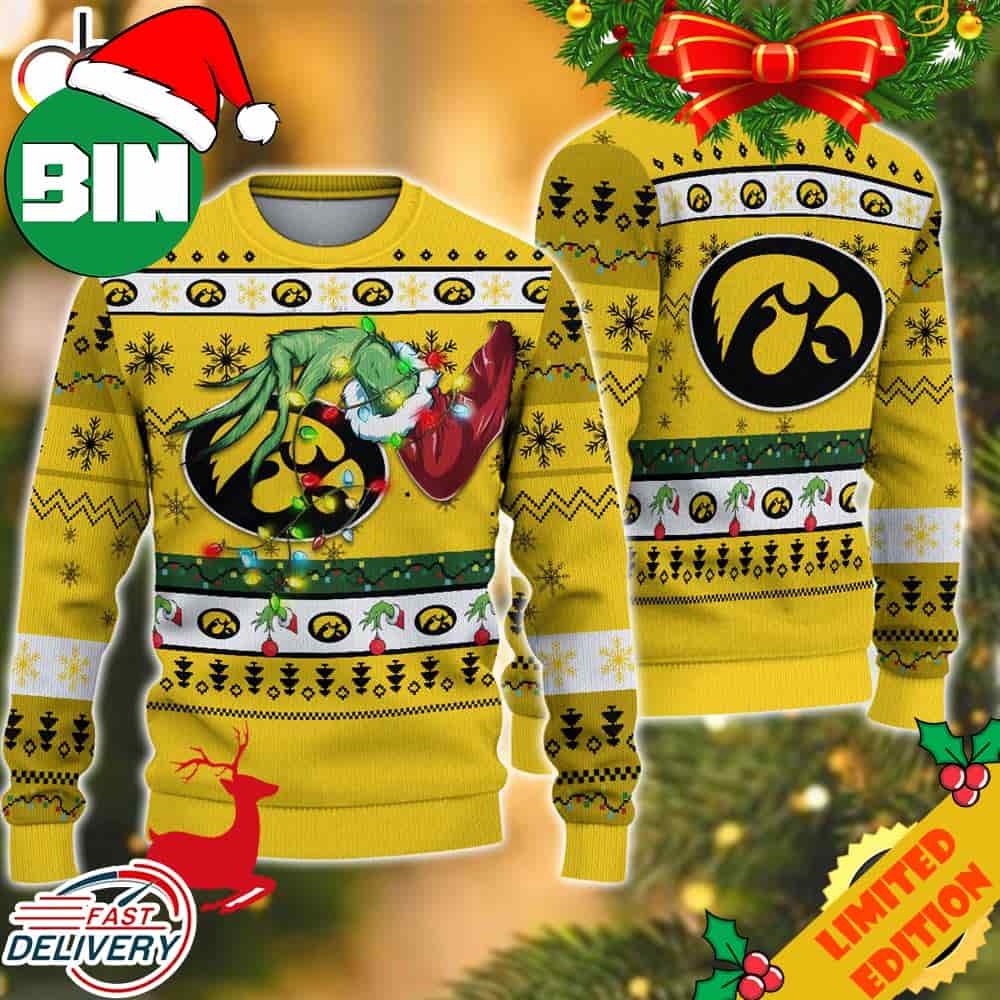 NCAA Iowa Hawkeyes Grinch Christmas Ugly Sweater For Men And Women