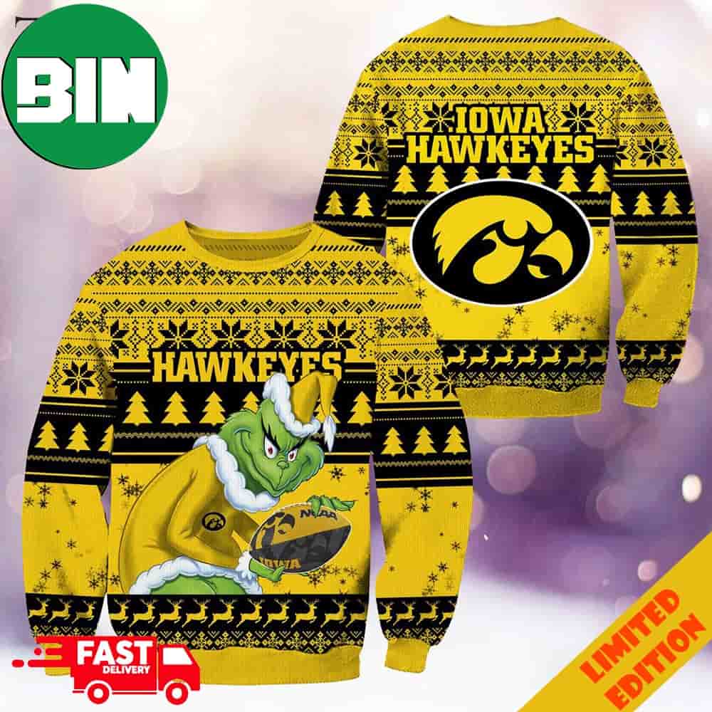 NCAA Iowa Hawkeyes Grinch Christmas Ugly Sweater