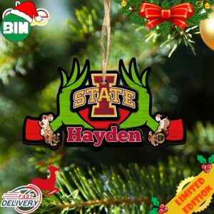 NCAA Iowa State Cyclones Grinch Christmas Ornament Personalized Your Name 2023 Christmas Tree Decorations