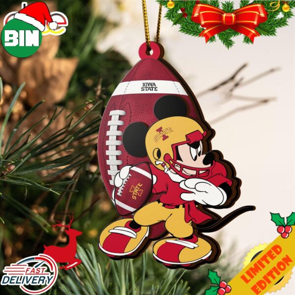 NCAA Iowa State Cyclones Mickey Mouse Christmas Ornament 2023 Christmas Tree Decorations