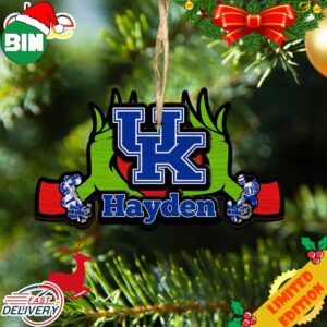NCAA Kentucky Wildcats Grinch Christmas Ornament Personalized Your Name 2023 Christmas Tree Decorations