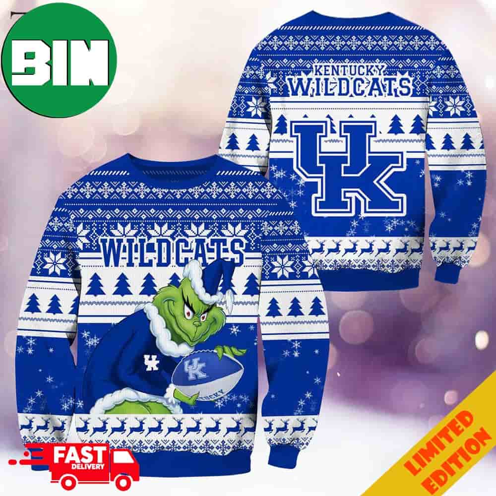 NCAA Kentucky Wildcats Grinch Christmas Ugly Sweater