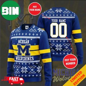 NCAA Michigan Wolverines Custom Name And Number Ugly Sweater