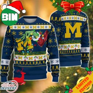 NCAA Michigan Wolverines Grinch Christmas Ugly Sweater For Men And Women