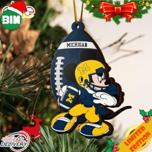 NCAA Michigan Wolverines Mickey Mouse Christmas Ornament 2023 Christmas Tree Decorations