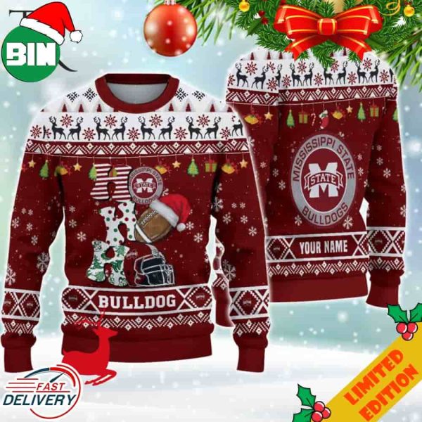 NCAA Mississippi State Bulldogs HO HO HO Ugly Christmas Sweater