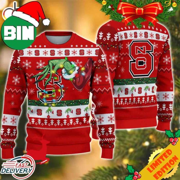 NCAA NC State Wolfpack Grinch Christmas Ugly Sweater For Men And Women