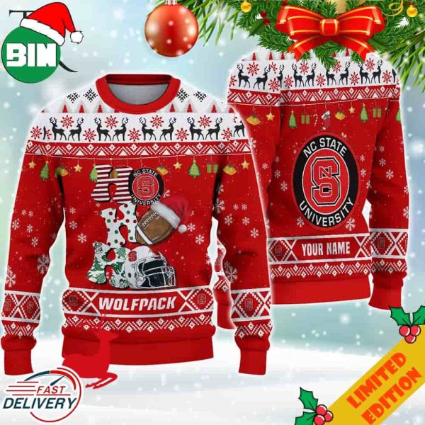 NCAA NC State Wolfpack HO HO HO Ugly Christmas Sweater