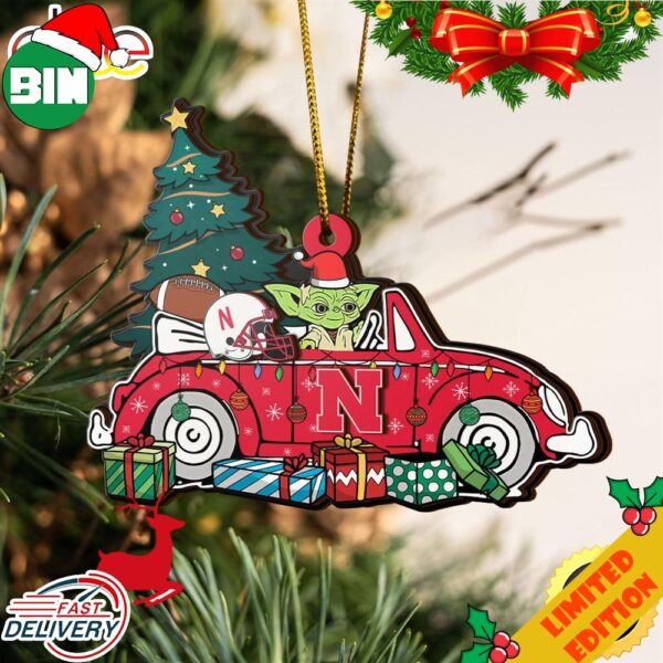 NCAA Nebraska Cornhuskers And Baby Yoda Christmas Ornament 2023 Christmas Tree Decorations