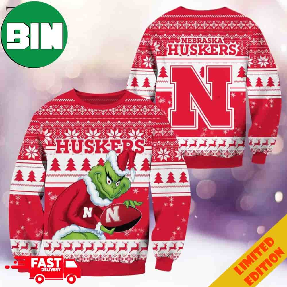 NCAA Nebraska Cornhuskers Grinch Christmas Ugly Sweater