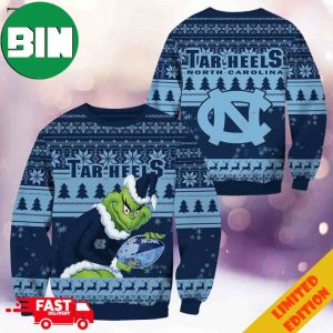 NCAA North Carolina Tar Heels Grinch Christmas Ugly Sweater