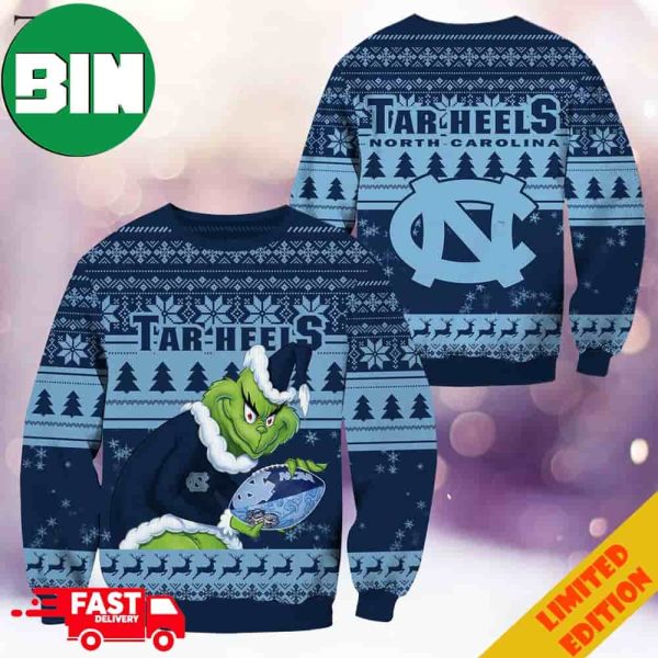 NCAA North Carolina Tar Heels Grinch Christmas Ugly Sweater