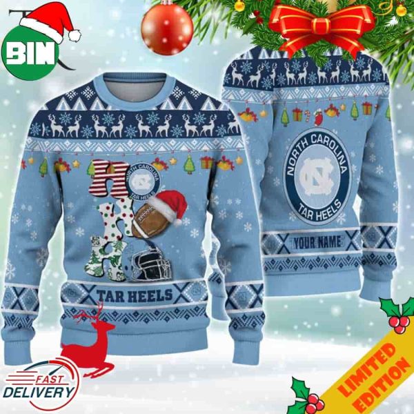 NCAA North Carolina Tar Heels HO HO HO Ugly Christmas Sweater