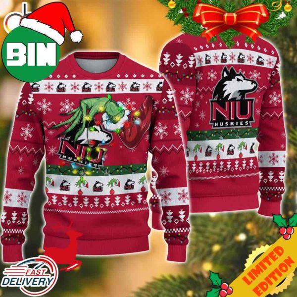 NCAA Northern Illinois Huskies Grinch Christmas Ugly Sweater For Men And Women