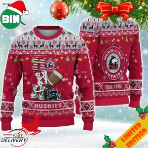 NCAA Northern Illinois Huskies HO HO HO Ugly Christmas Sweater