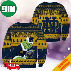 NCAA Notre Dame Fighting Irish Grinch Christmas Ugly Sweater