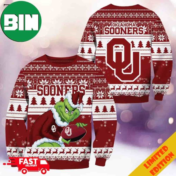 NCAA Oklahoma Sooners Grinch Christmas Ugly Sweater