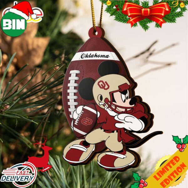 NCAA Oklahoma Sooners Mickey Mouse Christmas Ornament 2023 Christmas Tree Decorations