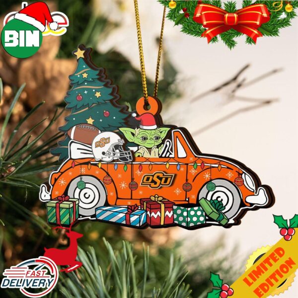 NCAA Oklahoma State Cowboys And Baby Yoda Christmas Ornament 2023 Christmas Tree Decorations