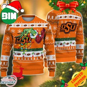 NCAA Oklahoma State Cowboys Grinch Christmas Ugly Sweater For Men And Women