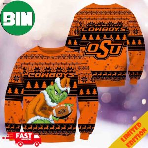 NCAA Oklahoma State Cowboys Grinch Christmas Ugly Sweater