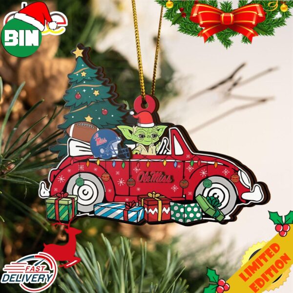 NCAA Ole Miss Rebels And Baby Yoda Christmas Ornament 2023 Christmas Tree Decorations