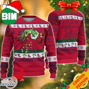 NCAA Ole Miss Rebels Grinch Christmas Ugly Sweater For Men And Women