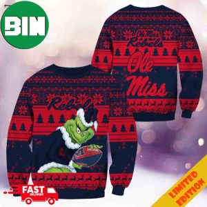 NCAA Ole Miss Rebels Grinch Christmas Ugly Sweater