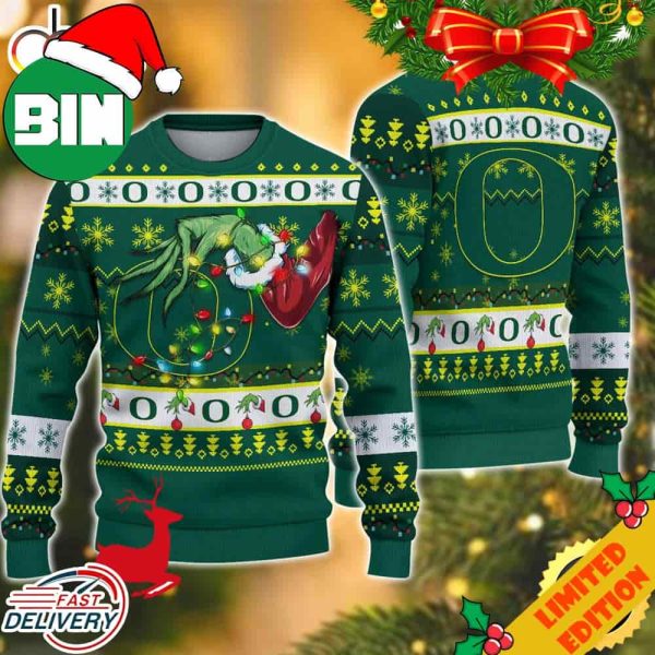 NCAA Oregon Ducks Grinch Christmas Ugly Sweater For Men And Women