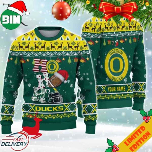 NCAA Oregon Ducks HO HO HO Ugly Christmas Sweater