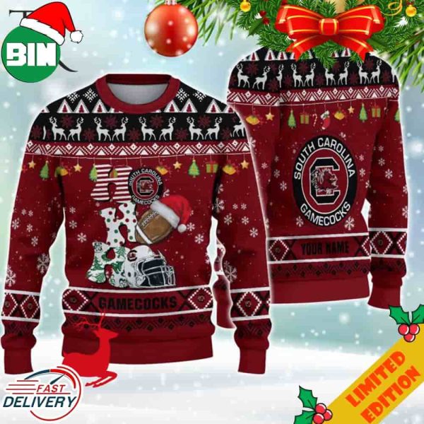 NCAA South Carolina Gamecocks HO HO HO Ugly Christmas Sweater