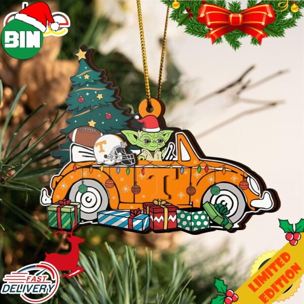 NCAA Tennessee Volunteers And Baby Yoda Christmas Ornament 2023 Christmas Tree Decorations