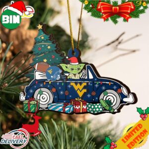 NCAA West Virginia Mountaineers And Baby Yoda Christmas Ornament 2023 Christmas Tree Decorations