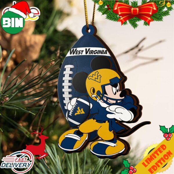 NCAA West Virginia Mountaineers Mickey Mouse Christmas Ornament 2023 Christmas Tree Decorations