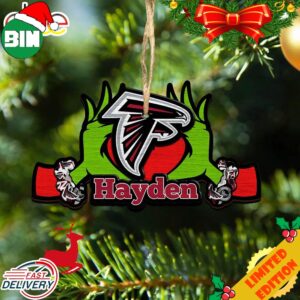 NFL Atlanta Falcons Grinch Christmas Ornament Personalized Your Name 2023 Christmas Tree Decorations