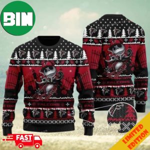 NFL Atlanta Falcons Jack Skellington Nightmare Before Christmas 2023 Holiday Gift Ugly Sweater