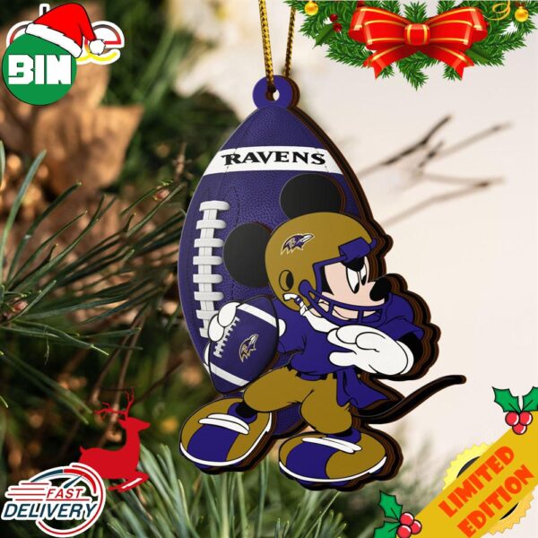 NFL Baltimore Ravens Mickey Mouse Christmas Ornament 2023 Christmas Tree Decorations