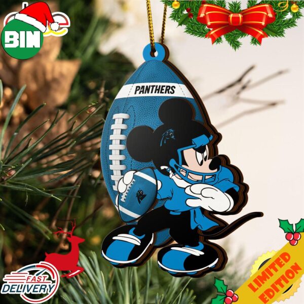 NFL Carolina Panthers Mickey Mouse Christmas Ornament 2023 Christmas Tree Decorations