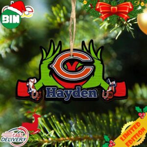 NFL Chicago Bears Grinch Christmas Ornament Personalized Your Name 2023 Christmas Tree Decorations
