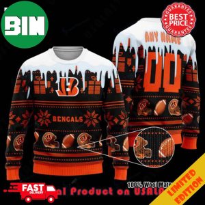 NFL Cincinnati Bengals Woolen Custom Name Ugly Christmas Sweater For Men And Women
