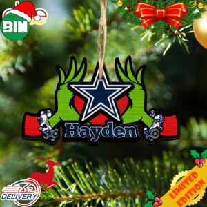 NFL Dallas Cowboys Grinch Christmas Ornament Personalized Your Name 2023 Christmas Tree Decorations