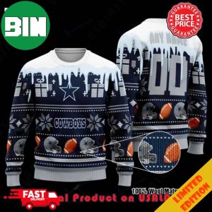 NFL Dallas Cowboys Woolen Custom Name Ugly Christmas Sweater For Men And Women