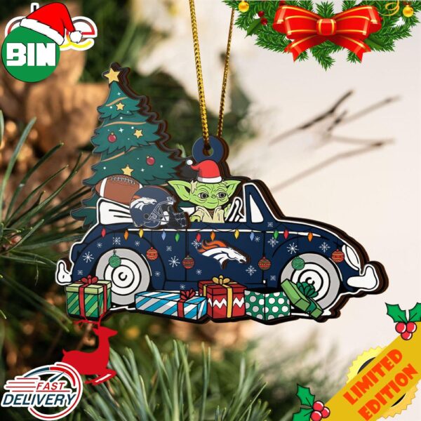 NFL Denver Broncos And Baby Yoda Christmas Ornament 2023 Christmas Tree Decorations