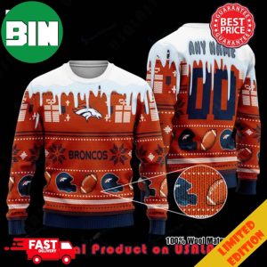 NFL Denver Broncos Woolen Custom Name Ugly Christmas Sweater For Men And Women