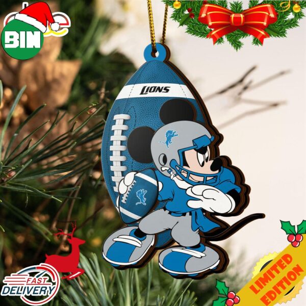 NFL Detroit Lions Mickey Mouse Christmas Ornament 2023 Christmas Tree Decorations
