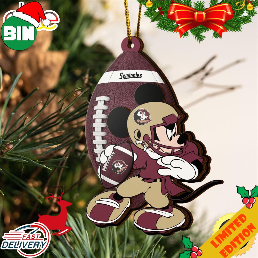NFL Florida State Seminoles Mickey Mouse Christmas Ornament 2023 Christmas Tree Decorations